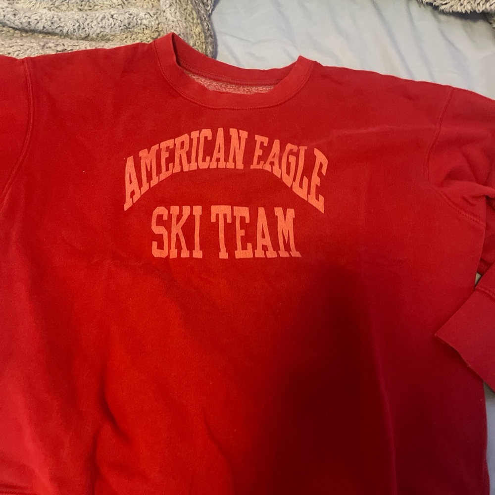 American Eagle Red Ski Team Sweatshirt